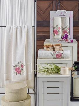Набор полотенец махровых Dreams Flower Merzuka<2 предмета 50*90+70*140, кремовый> (арт.10677, 10678)